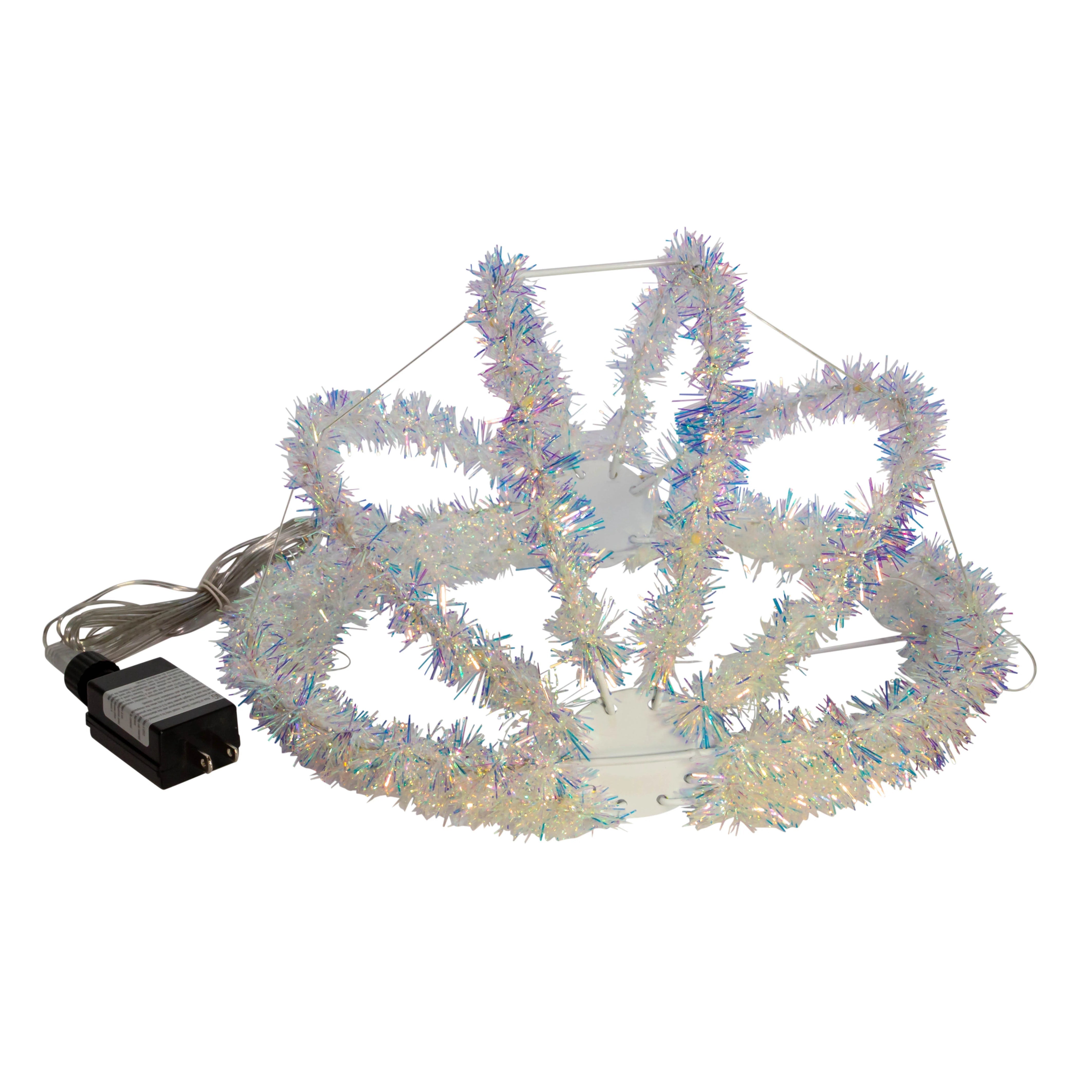 Kurt Adler 12-Inch Warm White LED Tinsel Foldable Sphere